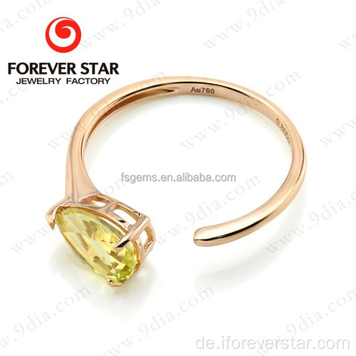 Trendy natürlicher Edelstein 14k Gold Ring Paar Ring